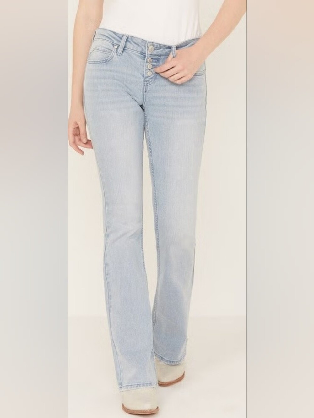 Shyanne Women Sz 30 Joni High Rise Trouser Stretch Denim Jeans Bootcut Flaired